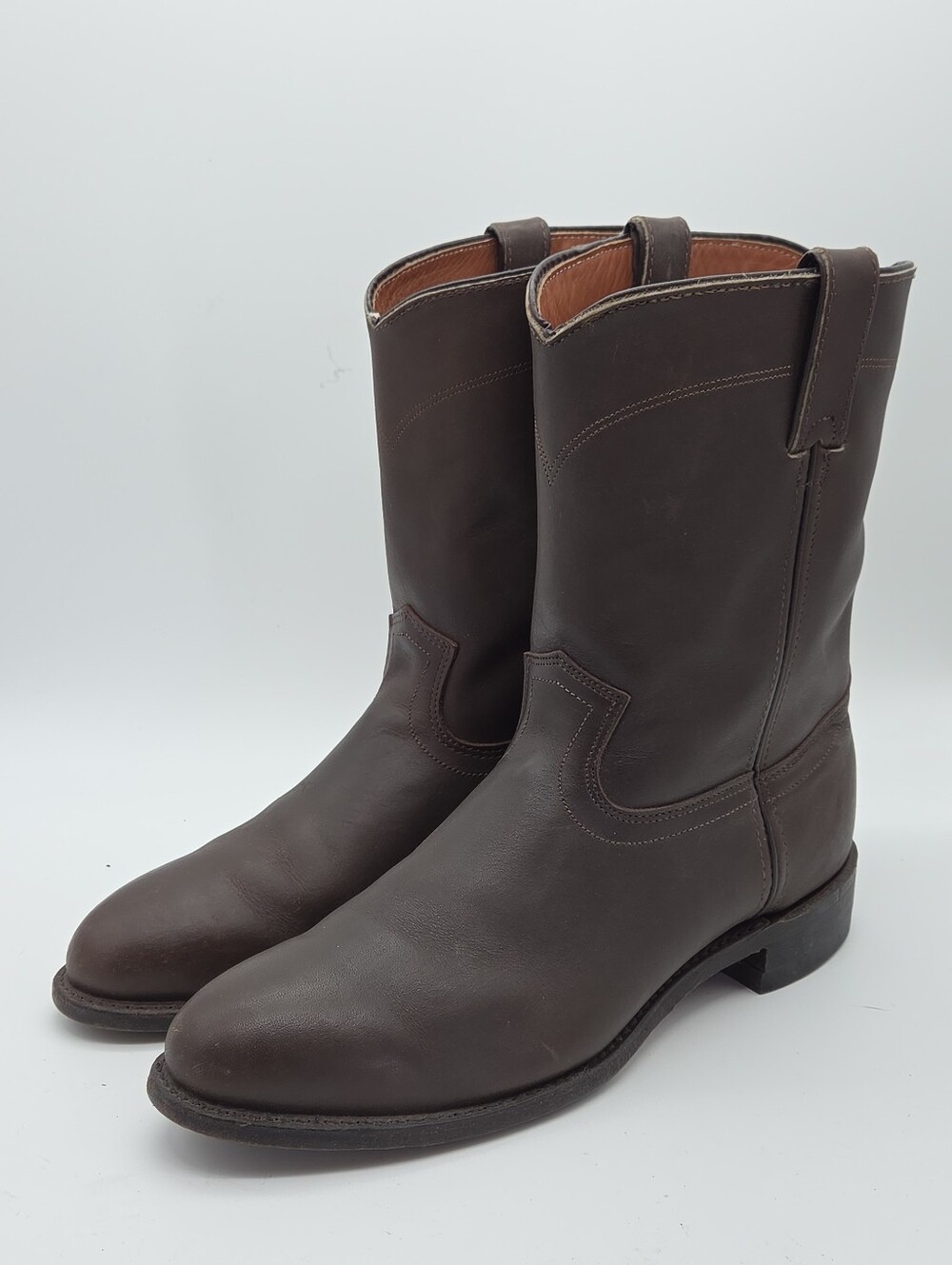 Orvis Brown Western Roper Boots Size Men's 12